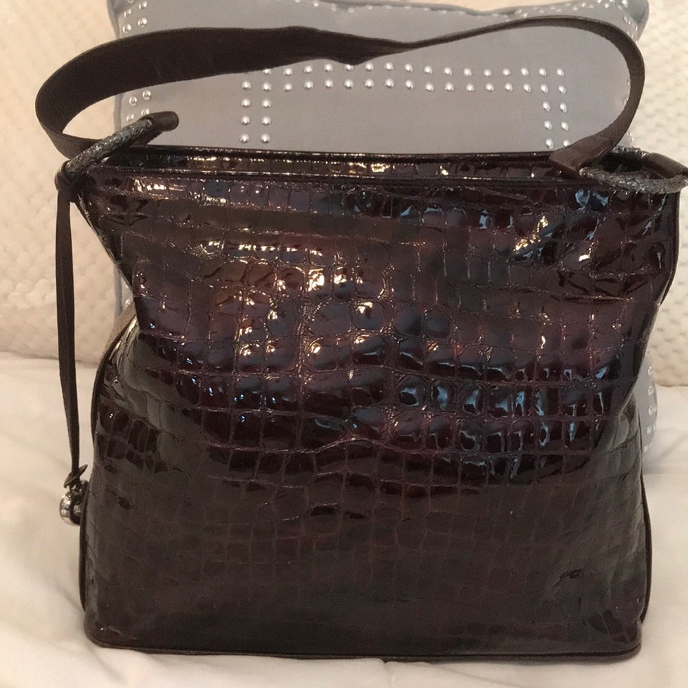 Brighton Crocodile Cher Patent Plum Bag!
